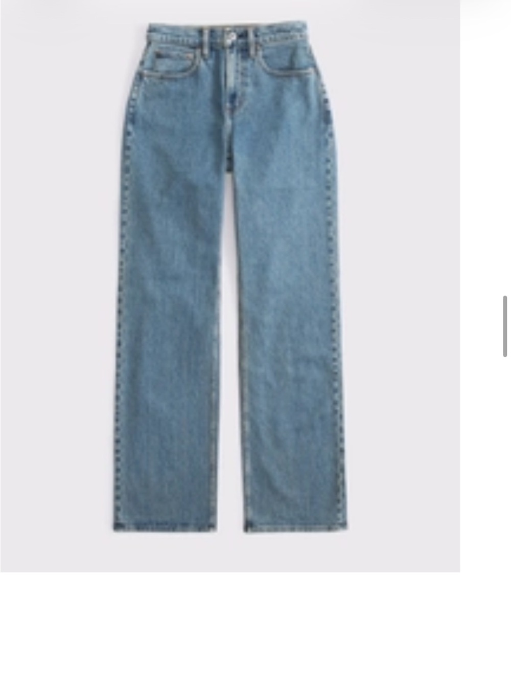 Abercrombie & Fitch High-Rise Straight Leg Jeans - Light Blue